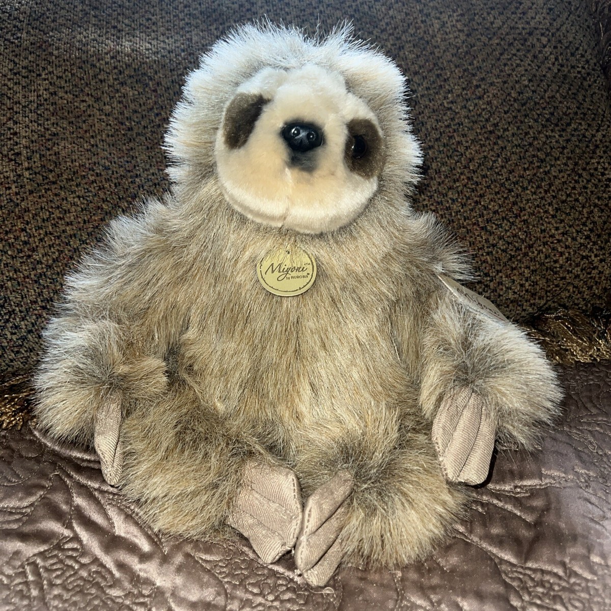 SLOTH Plush MIYONI by Aurora Soft Furry Brown Stuffed Animal Toy 12”