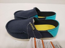 Crocs Kids Shoes Size 10/11, Santa Cruz Slip on Loafers Navy Blue