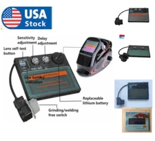 TRQ Solar Auto Darkening Welding Mask Helmet Welder Cap Welding Lens USA Stock