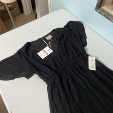 show me your mumu Dress S Emily Empire  Bridesmaids Wedding Black Chiffon