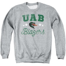 UAB Adult Crewneck Sweatshirt Blazers, Athletic Heather, S-3XL