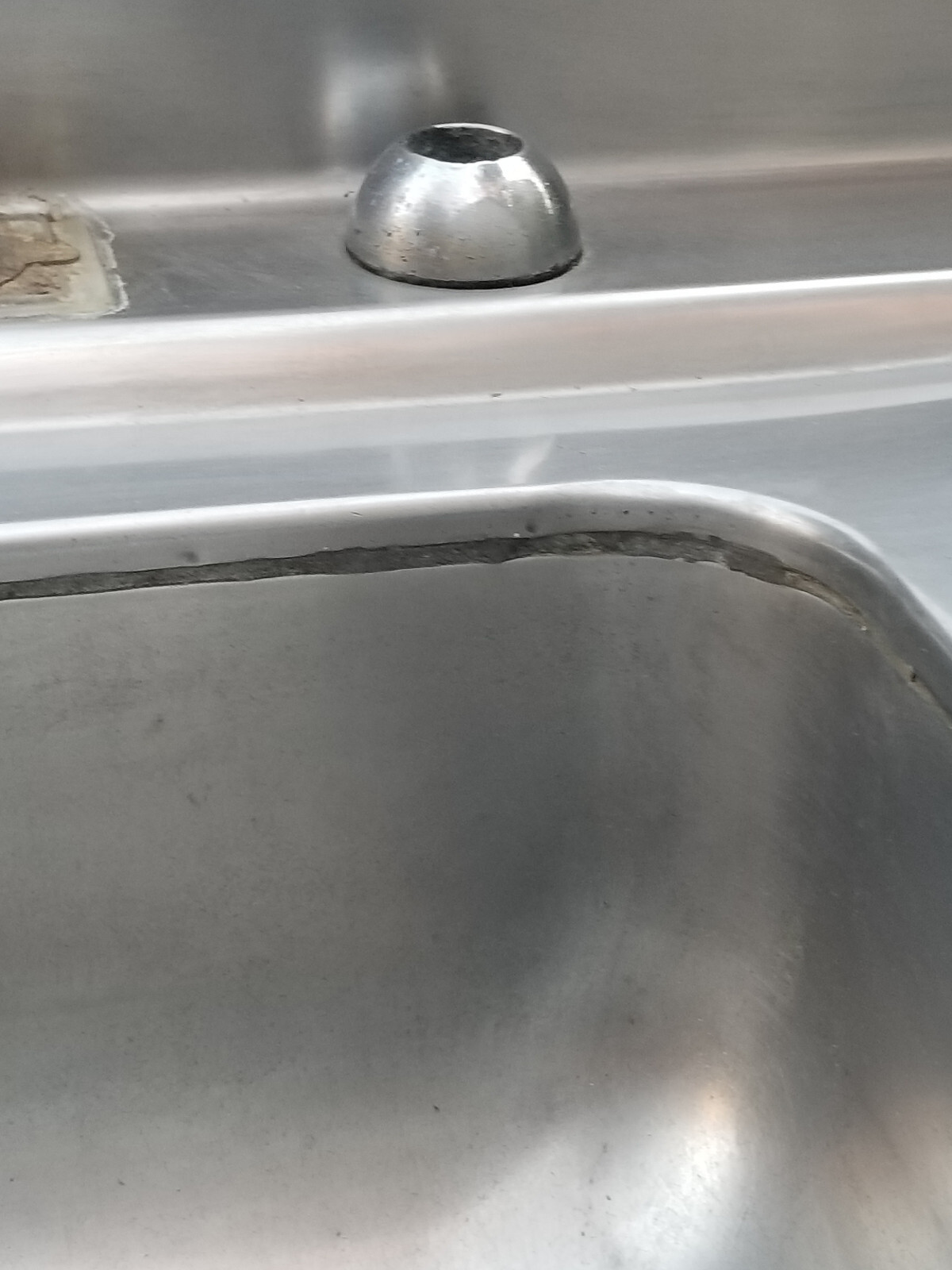 VINTAGE MID CENTURY ONE PIECE STAINLESS STEEL COUNTERTOP TRACY SINK 54