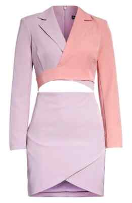 open lace back dress LAVISH ALICE NYLA EMBELLISHED BLAZER MINI DRESS IN POWER PINK  Arelia's  Dream