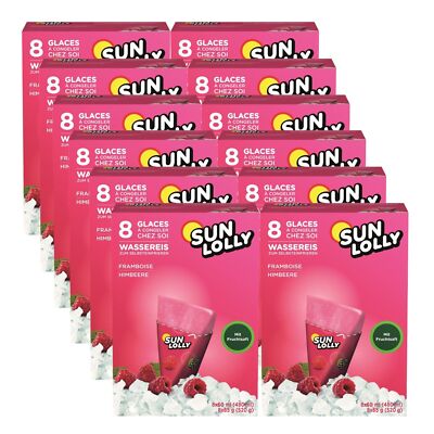 Sunquick sun lolly Wassereis Himbeere mit Fruchtsaft 8 x 60ml (12er Karton Pack)