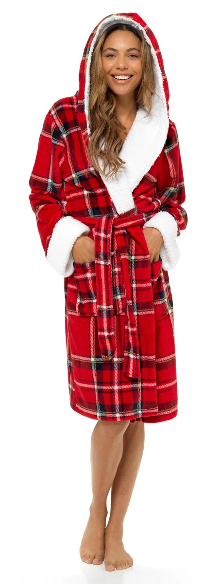 knee length dresses for ladies White Check Dressing Gown – Caro London main image 1
