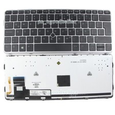 New for HP Elitebook 820 G1 820 G2 Keyboard Latin Spanish BACKLIT Silver Frame B