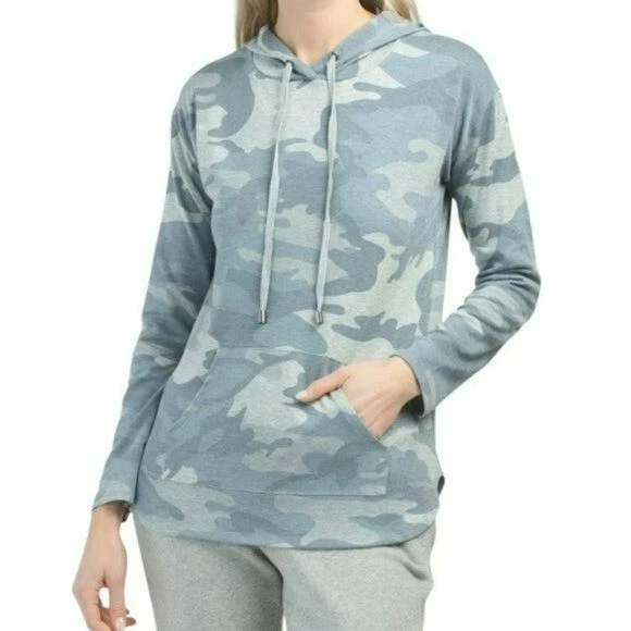NWT Cyrus Women's French Terry Camo Pullover Sweatshirt Casual Hoodie ,M,L