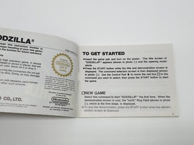 Godzilla Nintendo NES Manual Folleto Manual FRA