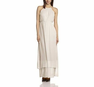 VILA Florless Maxi Dress In Champagne Size L BNWT
