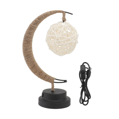Rattan Night Light Moon LED Twine Decorative Lights Rope - Picture 1 of 12