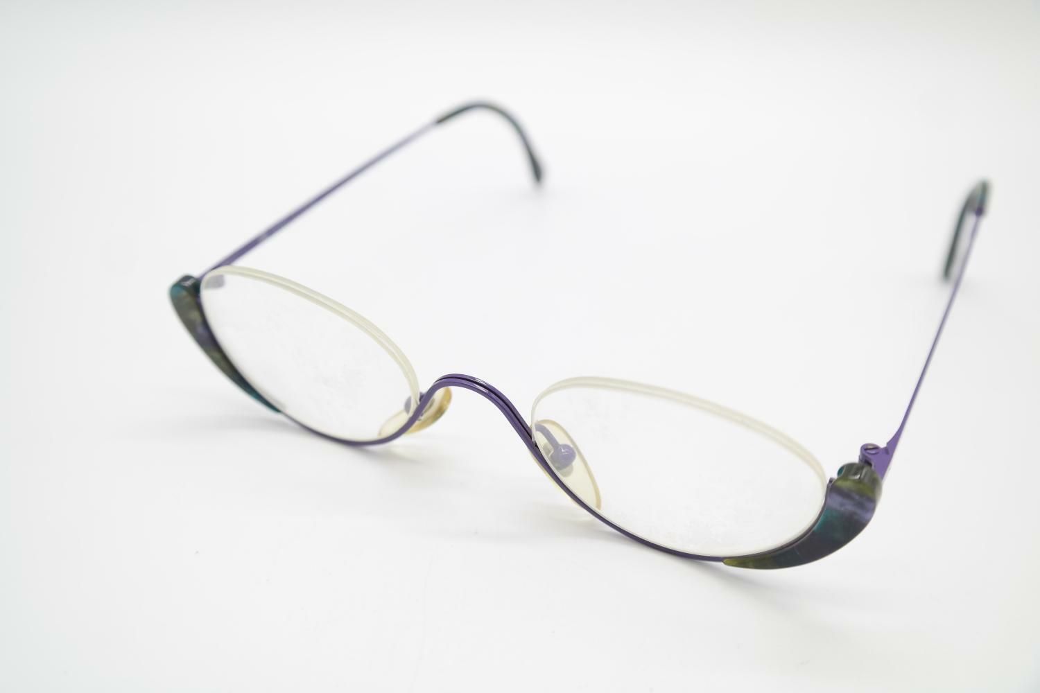 Lunettes Vintage Tafelberg By Chai KE-05 Violet - Demi-monture Métal NOS