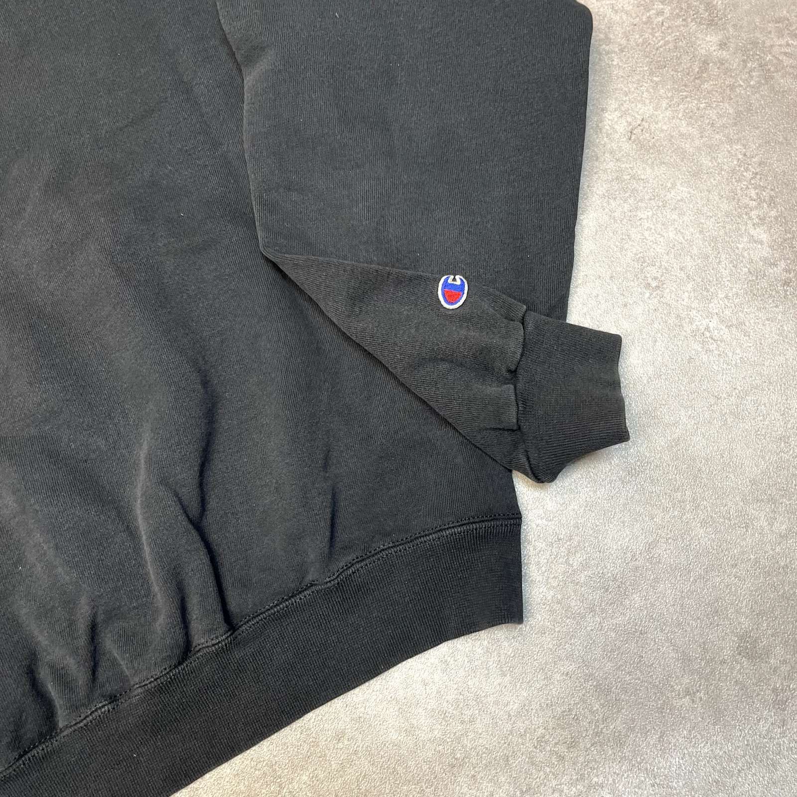 Champion Athletic Sweatshirt Mens Large Y2K Blank Pullover Sports Jumper, Black image 5