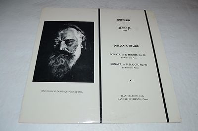 Johannes Brahms~Sonata in E Minor~Sonata in F Major~Jean Decroos~FAST SHIPPING