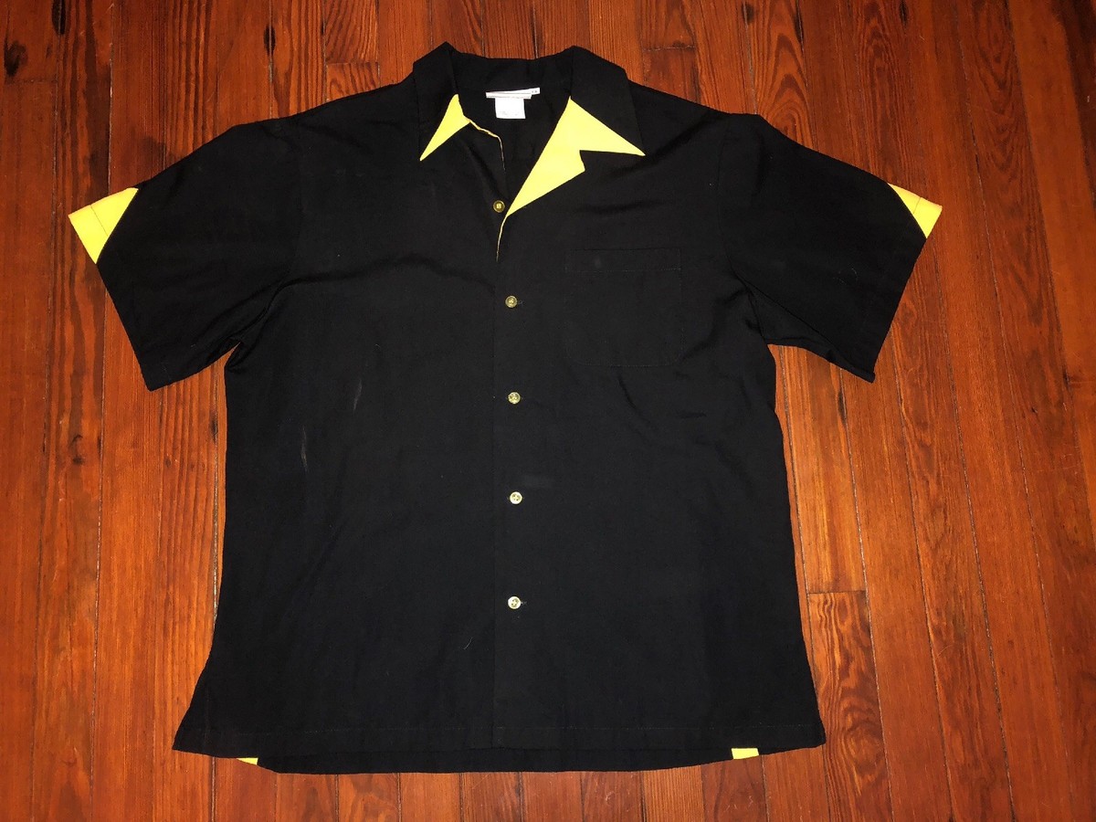 Mens Vintage Cruisin USA Shortsleeve Button Down Bowling Shirt