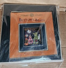 New MILL HILL BUTTONS BEADS HALLOWEEN NIGHT MH14-9206 CROSS STITCH KIT W/ Frame