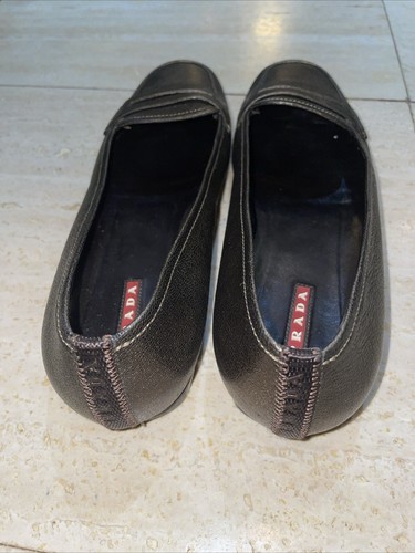 Prada Womens Loafers Flats Metallic Gold Size 36.5 - Picture 4 of 12