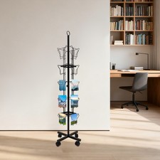 Greeting Card Rack Spins 20 Pocket Black Retail Display 6" x 8 Cards Sign Holder