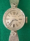 Vintage Ladies Rolex 14k White Gold Diamond Cocktail Watch w/Box