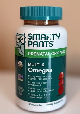 SMARTY PANTS PRENATAL ORGANIC MULTI & OMEGAS (90 GUMMIES) NEW/SEALED EXP 05/2026
