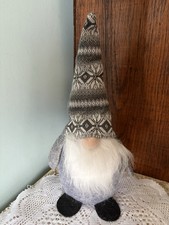 Christmas Gnome - Standing Gnomes - Knit Caps - 13Hx5Wx4  D - Gray - 3 Available