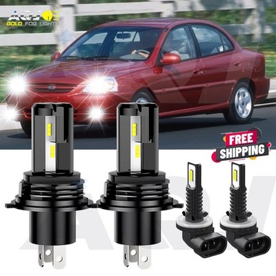 For Kia Rio 2003-2011 - H4 9003 881 LED Headlight + Fog Light Combo Bulbs