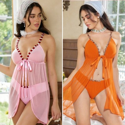 Women's Sexy Lingerie Sleepwear Babydoll Underwear Lace Dress G-String Nightwear