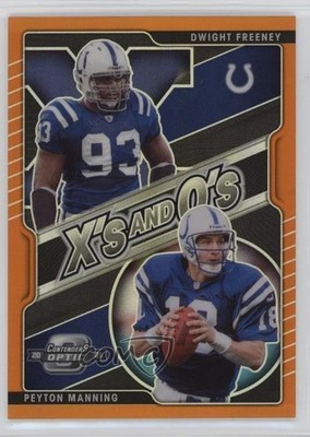 2021 Contenders Optic Orange Prizm /50 Peyton Manning Dwight Freeney HOF 1t96