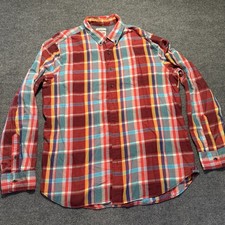 Old Navy Men's Long Sleeve Button-Up Plaid Slim Fit XXL 2XL Shirt