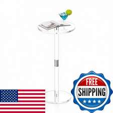 Vevor Acrylic Drink Table Small Round Side Table Solid Post Modern Clear End
