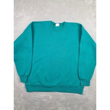 Vintage Lee Sweatshirt Mens L Teal Sturdy Sweats Heavyweight Crew USA Made Read