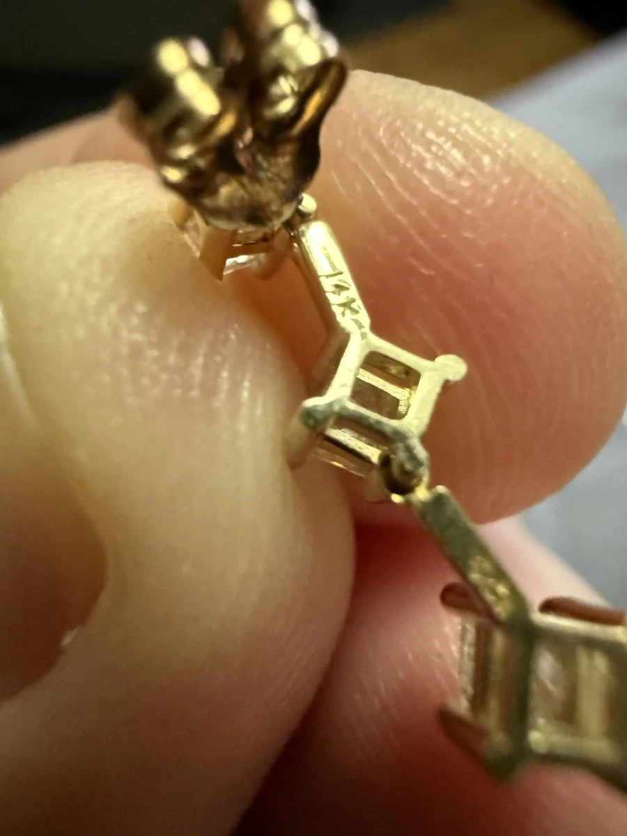 Vintage 14k Graduated Diamond Earrings