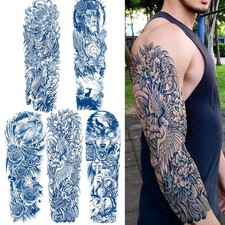 Aresvns 5 Sheets Semi Permanent Sleeve Tattoo for Men and women, Realistic Tempo