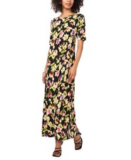 Vince Camuto Women's Floral Elbow-Sleeve Maxi Dress Multi Size S 0185