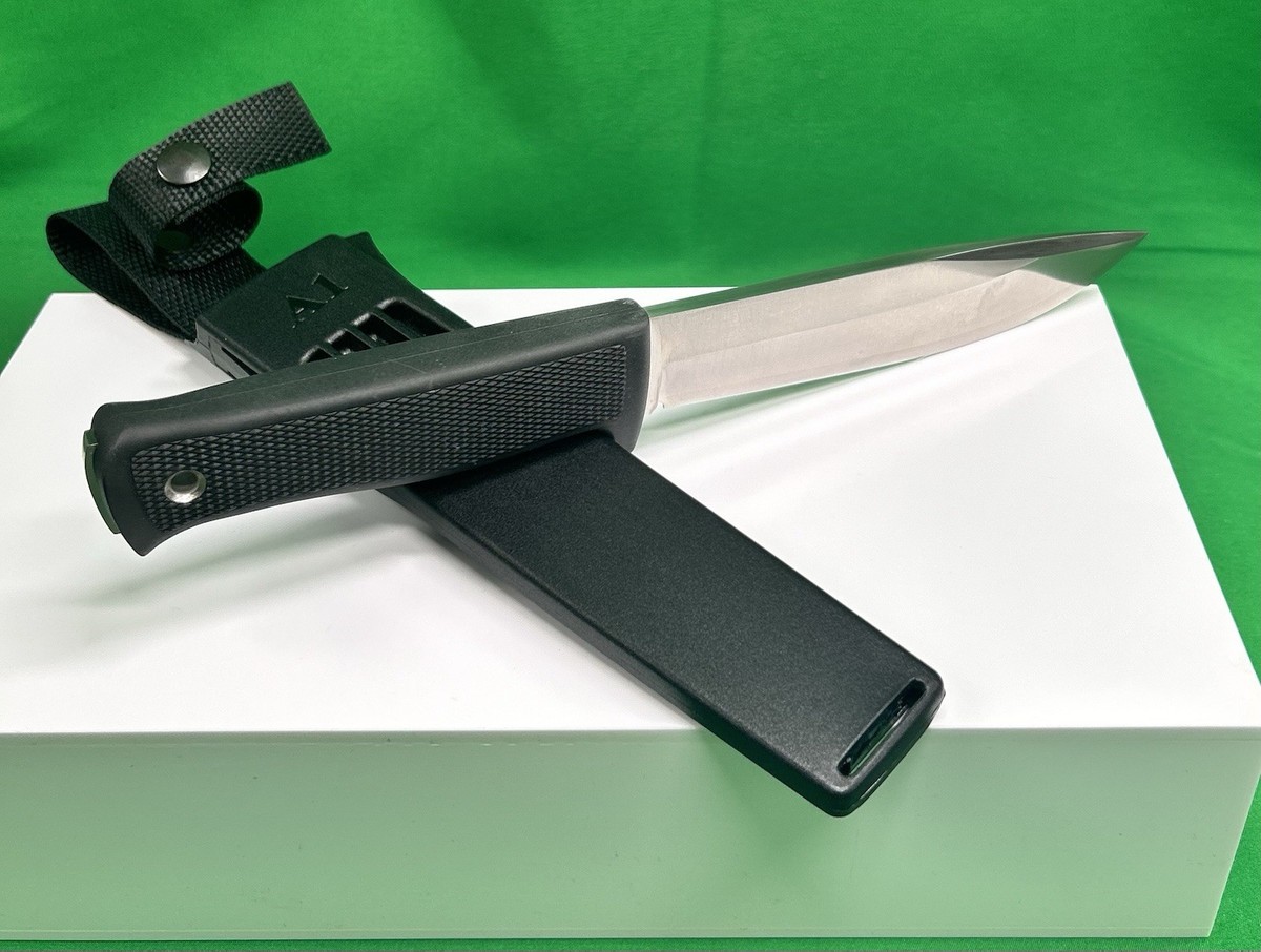 Fallkniven A1 Survival Fixed Knife VG-10 Satin Steel Blade Black 