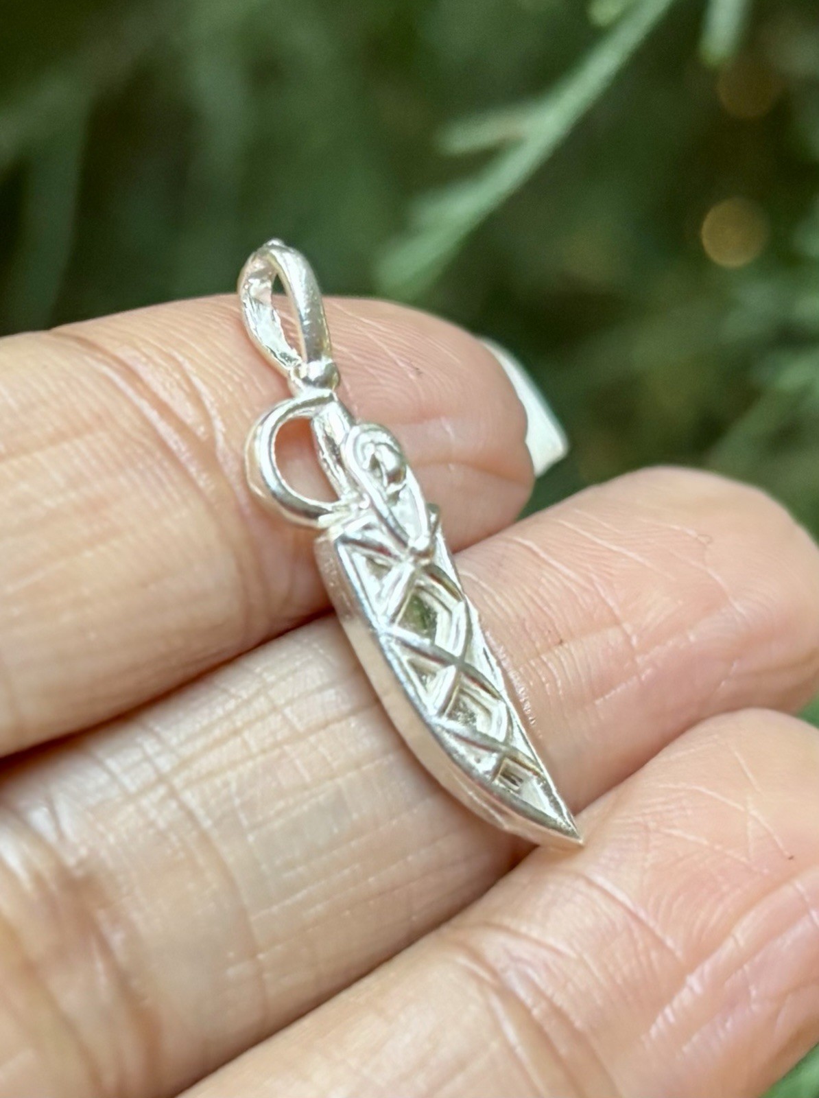 Pure Silver Chaku Knife Sikh Katar Nazar Locket Pendant for Evil Eye Protection