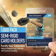 1000CT Semi Rigid Card Holders & 1000x Sleeves For 35pt MTG Trading PSA Cards - Image 2