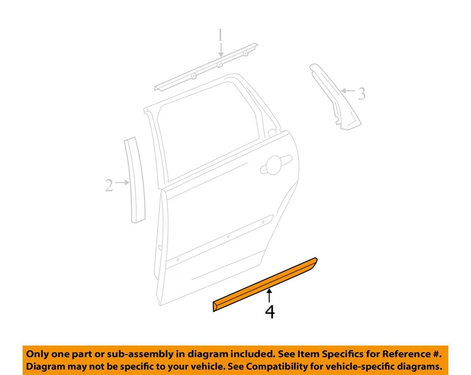 Kit MLDNG PARA CHEVROLET MALIBU 2006-2007, RR S/D CTR 19120377 - NUEVO OEM Foto 3 de 4