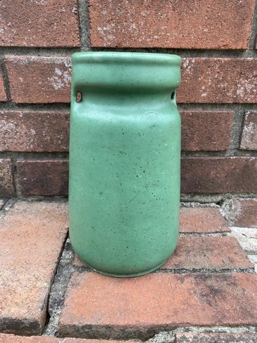 Early 1900s  Arts & Craft Matte Green Brush McCoy Pottery Vase