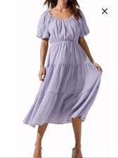 ASTR The Label Lavendar Tiered Midi Dress Size Medium - Coquette - Cottagecore