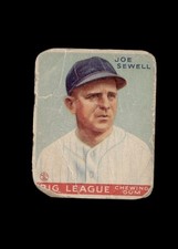 1933 Goudey Big League Chewing Gum R319 #165  Joe Sewell - Poor