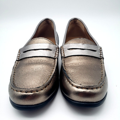 Array Harper Metallic Bronze Leather Comfort Penny Loafer Womens 7.5 N NWOB