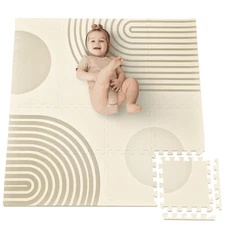 Soft EVA Foam Puzzle Play Mat for Babies and Kids for Floor Size 47x47''