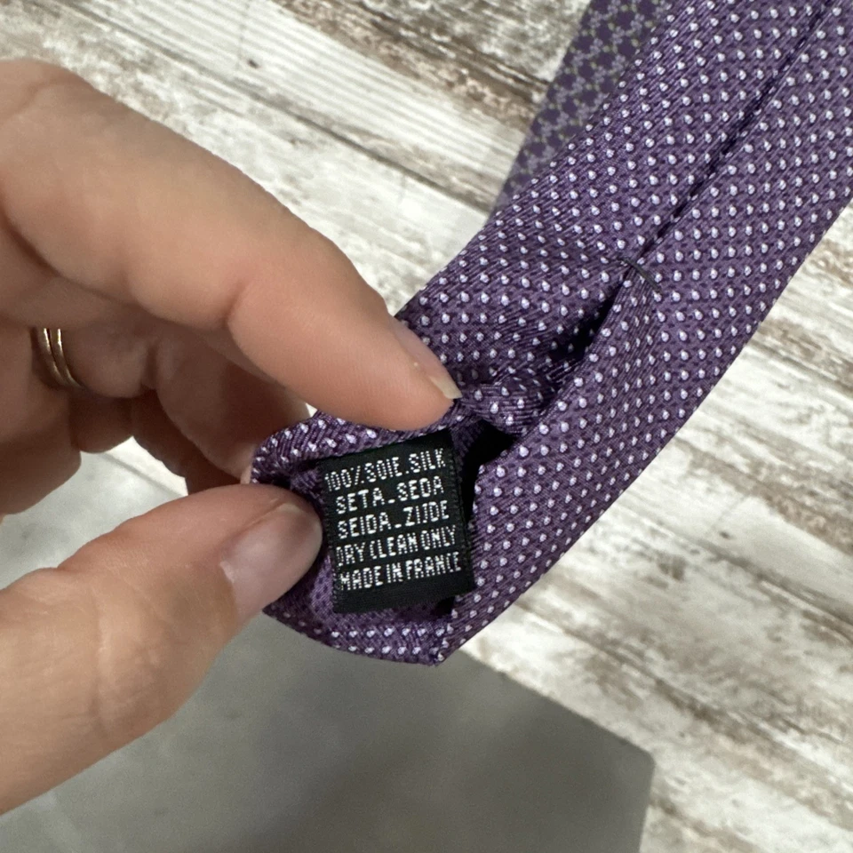 Corbata Thomas Rosa 100% Seda Púrpura y Verde Floral Hombre 57 x 3 Foto 4 de 4