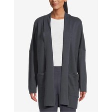 PACT Airplane Cardigan women XS S charcoal gray cozy lounge organic cotton soft