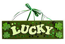 Shamrock St. Patrick's Day Wooden Door /Wall Decoration Sign Confetti Collection