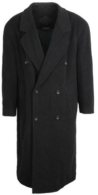 Daniel Hechter Mens Coat Long Wool & Cashmere Black Size 54