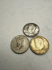 Kennedy Half Dollars - 1964 D- Lot of Three (3) 90% Silver Coins, Circulated