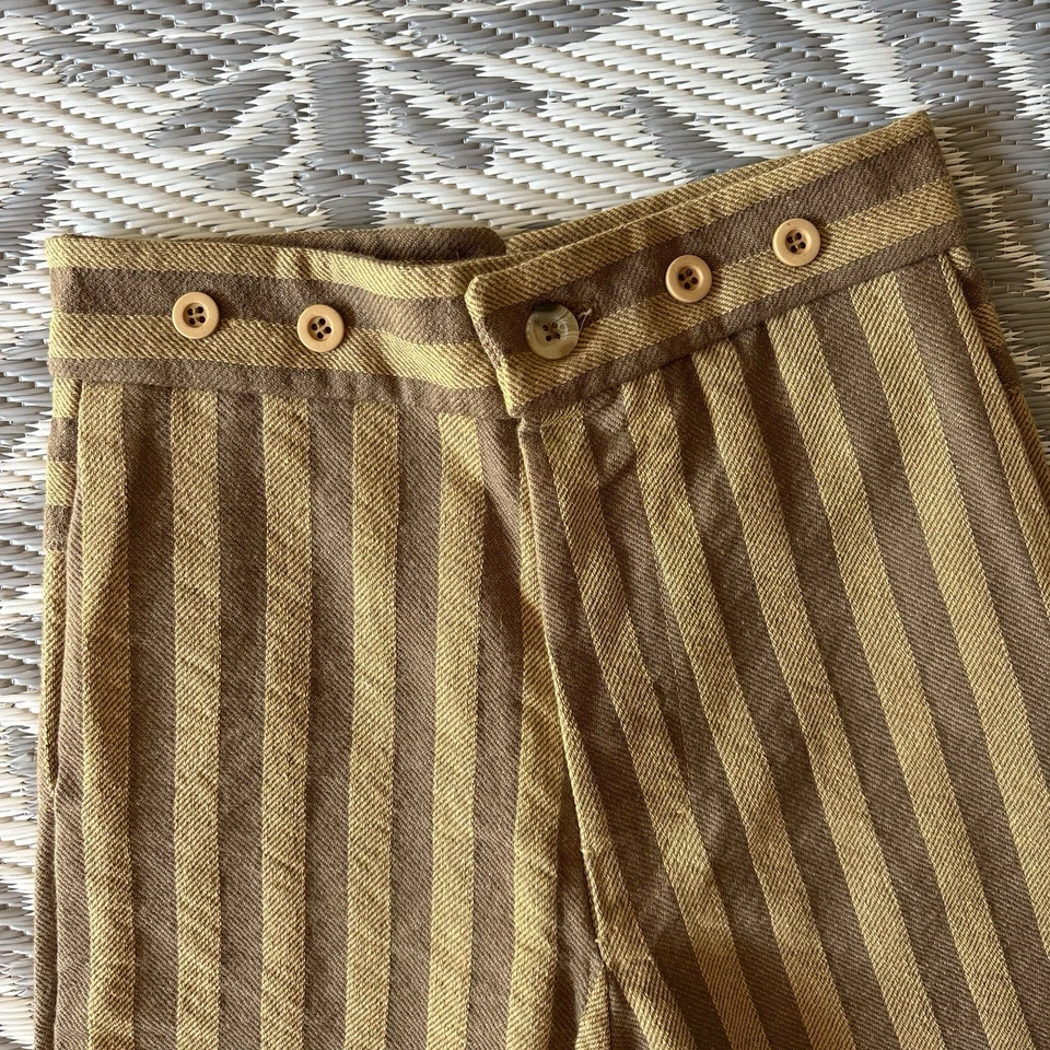 Винтажный ручной работы в елочку Workwear брюки комплект для мальчиков размер 7 и 8 кнопка мухи - Изображение 3 из 4