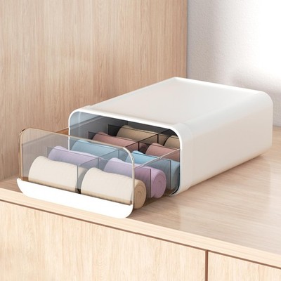 Miaocona Underwear Organizer Drawer, 10 Cells Plastic Sock Underwear Storage ...
