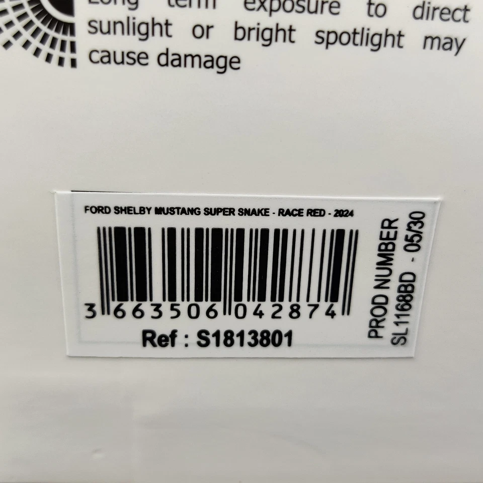 AUTO SOLIDA FORD SHELBY MUSTANG SUPER SNAKE RACE RED 2025 1:18 NUOVA.B - Immagine 4 di 4